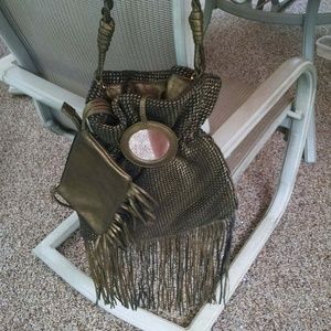 David and Scotti Fringed Leather Bag